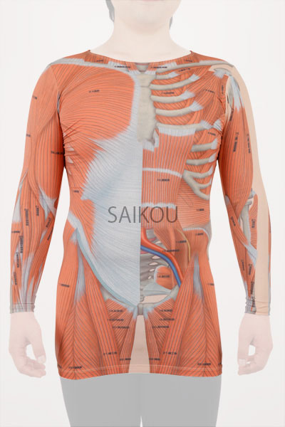 ビジブル筋肉Tシャツ VISIBLE TS-01 正面 装着イメージ